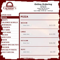 Carmine's Pizza Factory Web ordering